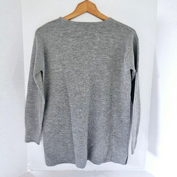 J. Crew Merino Wool Tunic Sweater | Gray Pullover w/ Pockets Women’s XS EUC - Picture 8 of 10